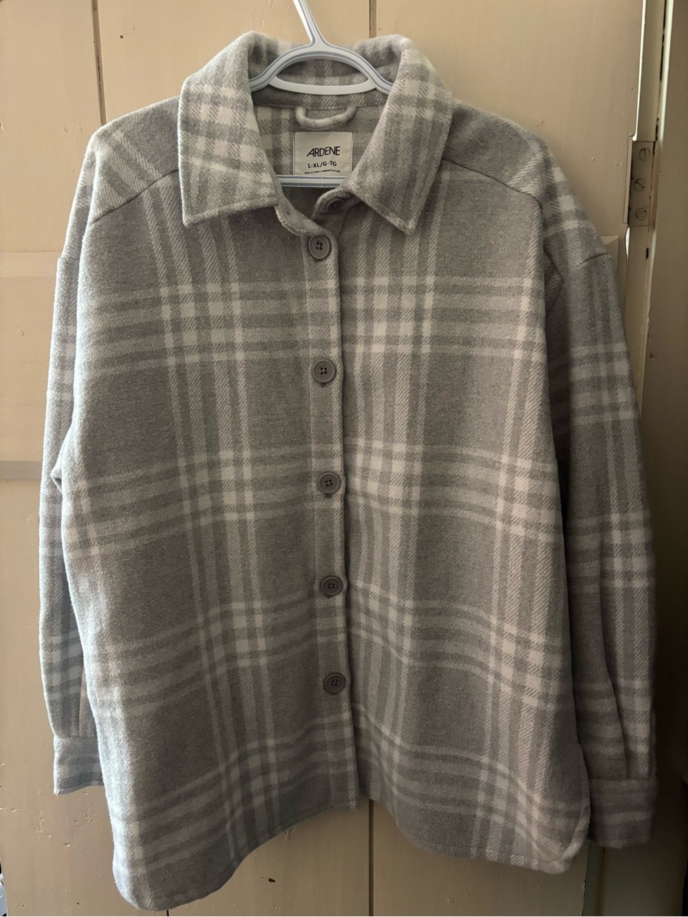 Ardene Light Grey Plaid Button Jacket